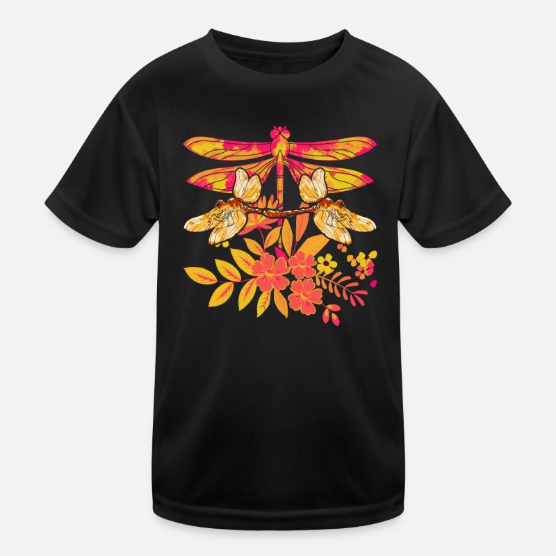 Insecte Animal Cadeau Libellule Florale Colorée T-shirt sport Enfant