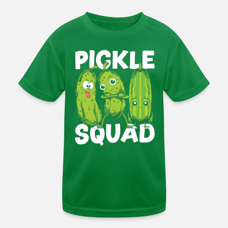 Pickle Gherk Squad Funny Gift Cucumber Kids Functional T-Shirt