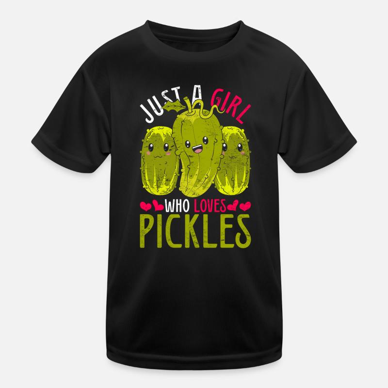 Nur ein Mädchen das Gurken liebt Essiggurke Gurke Kinder Funktions-T-Shirt