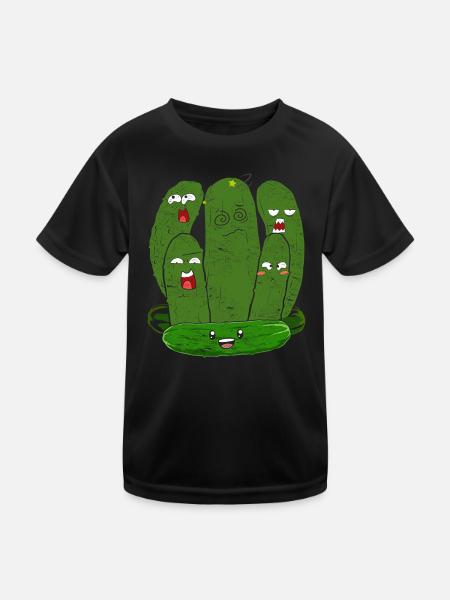 Cornichon aux légumes Cornichon Drôle de cadeau Concombre - T-shirt sport Enfant - noir - Devant