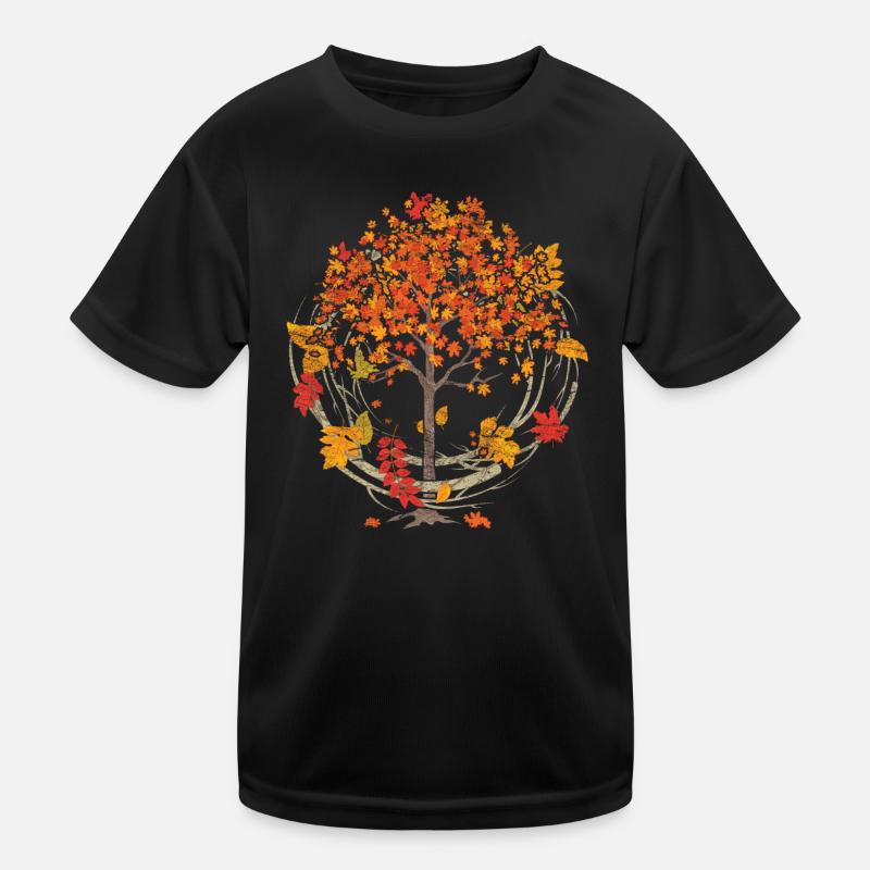 Feuillage coloré Forêt Arbre Feuillus Feuilles Mortes Cadeau Automne T-shirt sport Enfant