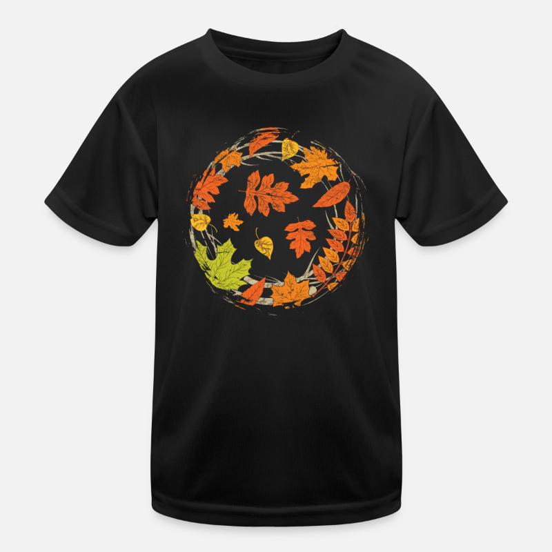 Farbenfrohes Wald Laub Geschenk Herbst Kinder Funktions-T-Shirt