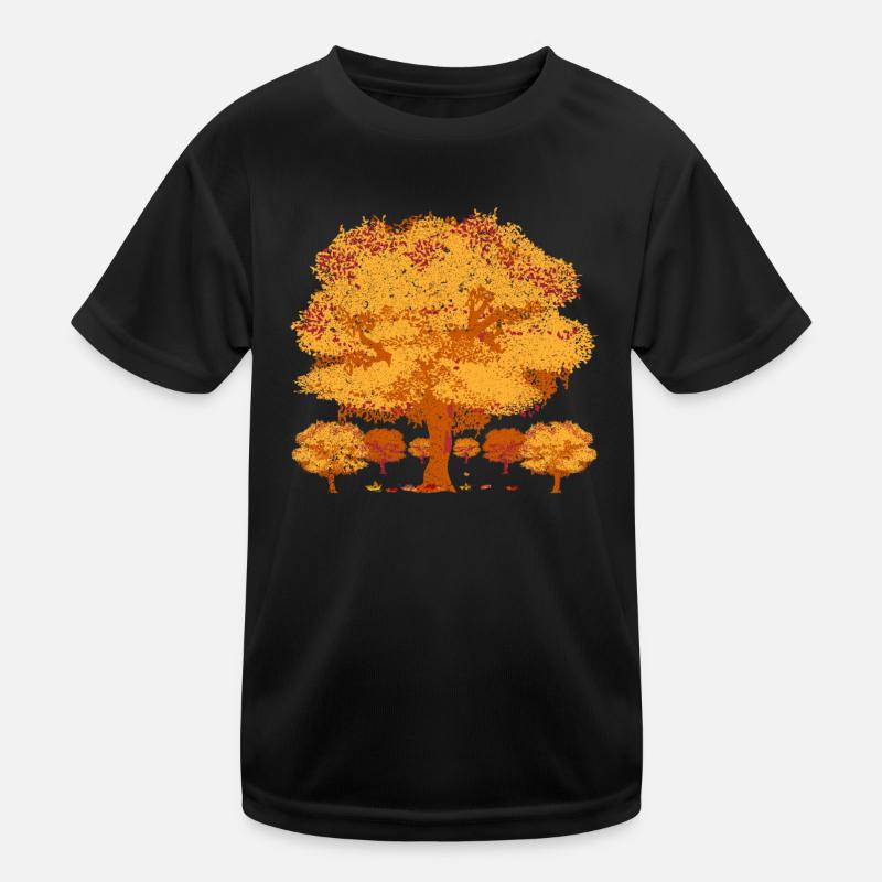 Wald Baum Laubblätter Geschenk Herbst Kinder Funktions-T-Shirt
