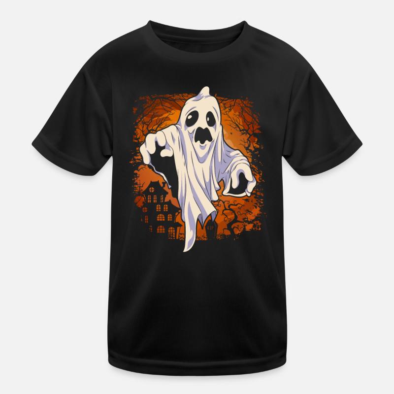 Creepy Ghost Halloween Gift Ghost Kids Functional T-Shirt
