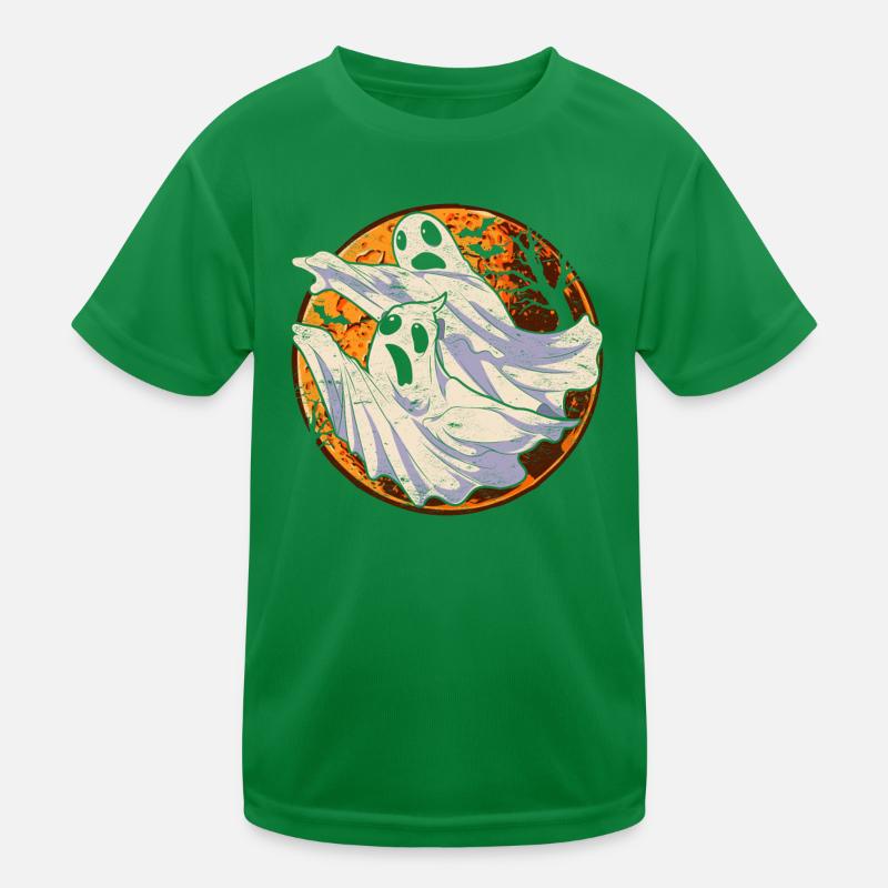 Ghost Full Moon Halloween Gift Ghost Kids Functional T-Shirt