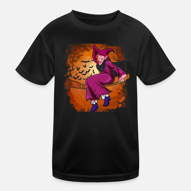 Sorcière de chauve-souris cadeau d’Halloween effrayant T-shirt sport Enfant