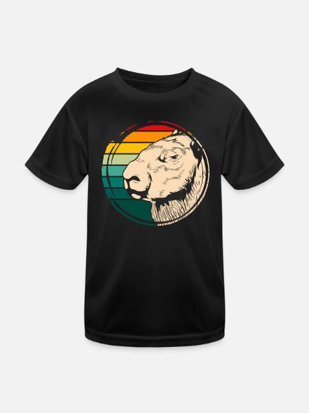 Animal Lover Rodent Gift Retro Capybara - T-shirt sport Enfant - noir - Devant