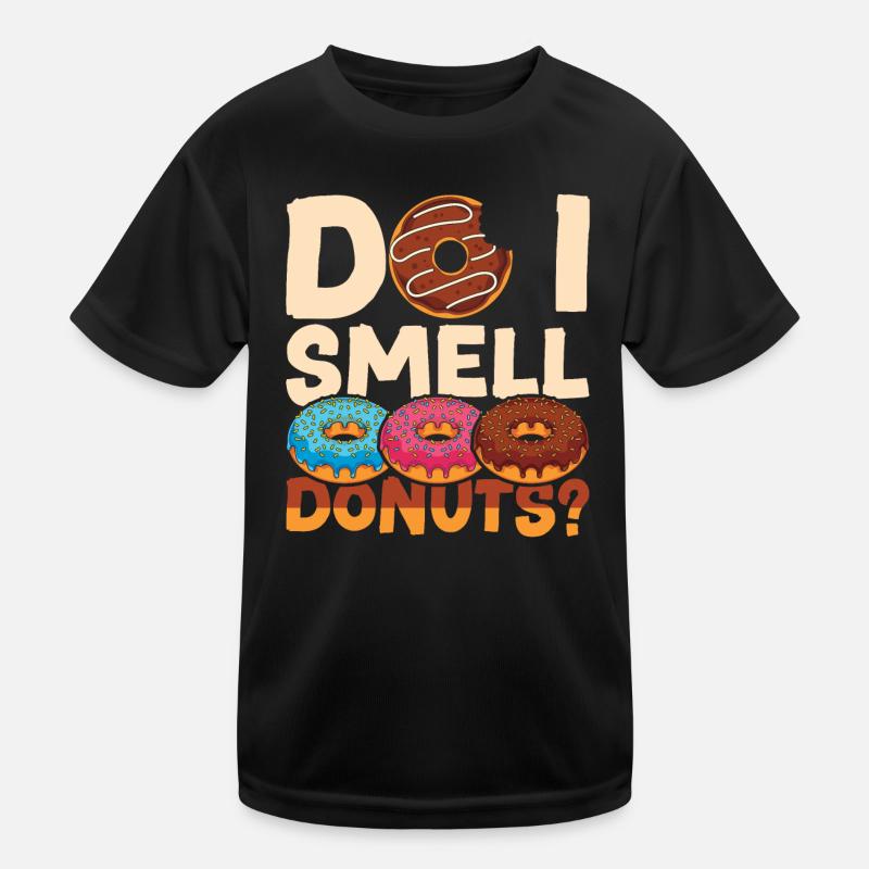 Donut Snack Candy Gift Funny Donuts - Kids Functional T-Shirt - black