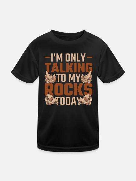 Geologe Steinsammler Geschenk Lustiges Geologie - Kinder Funktions-T-Shirt - Schwarz - Vorne