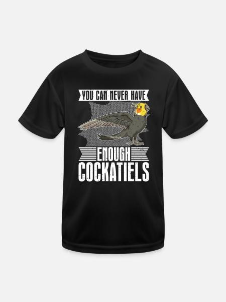 Vous ne pouvez jamais avoir assez de cockatiels animaux - T-shirt sport Enfant - noir - Devant