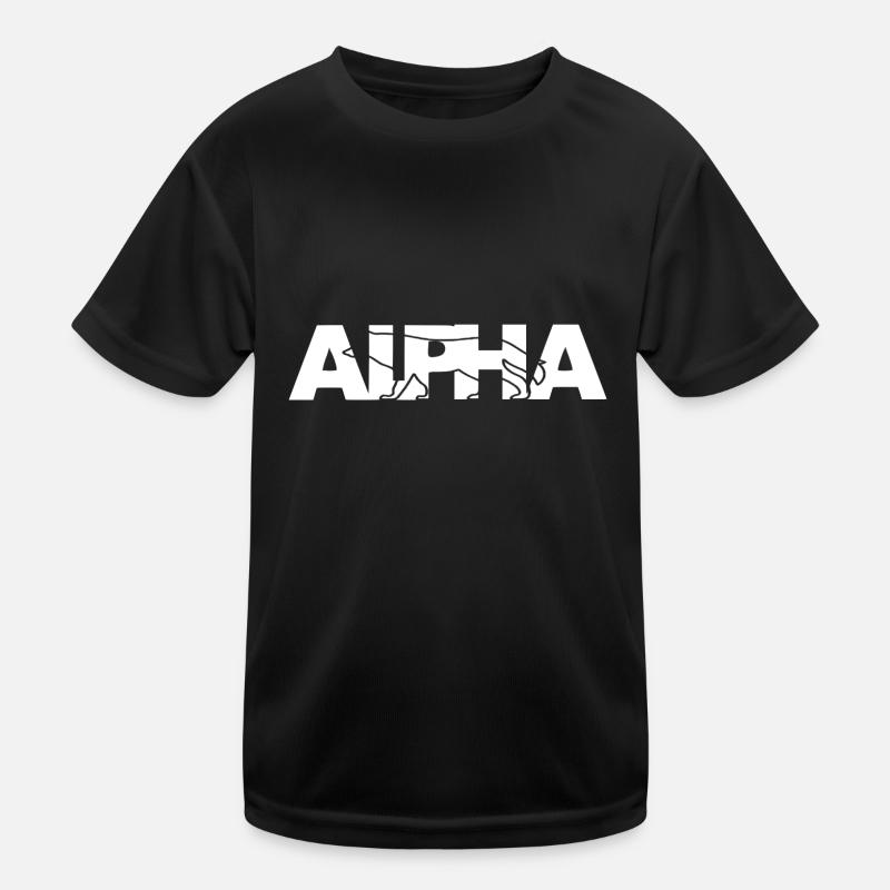 ALPHA WOLF - Kids Functional T-Shirt - black