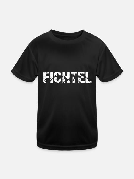 Fichtelberg Oberwiesenthal Berge - Kinder Funktions-T-Shirt - Schwarz - Vorne