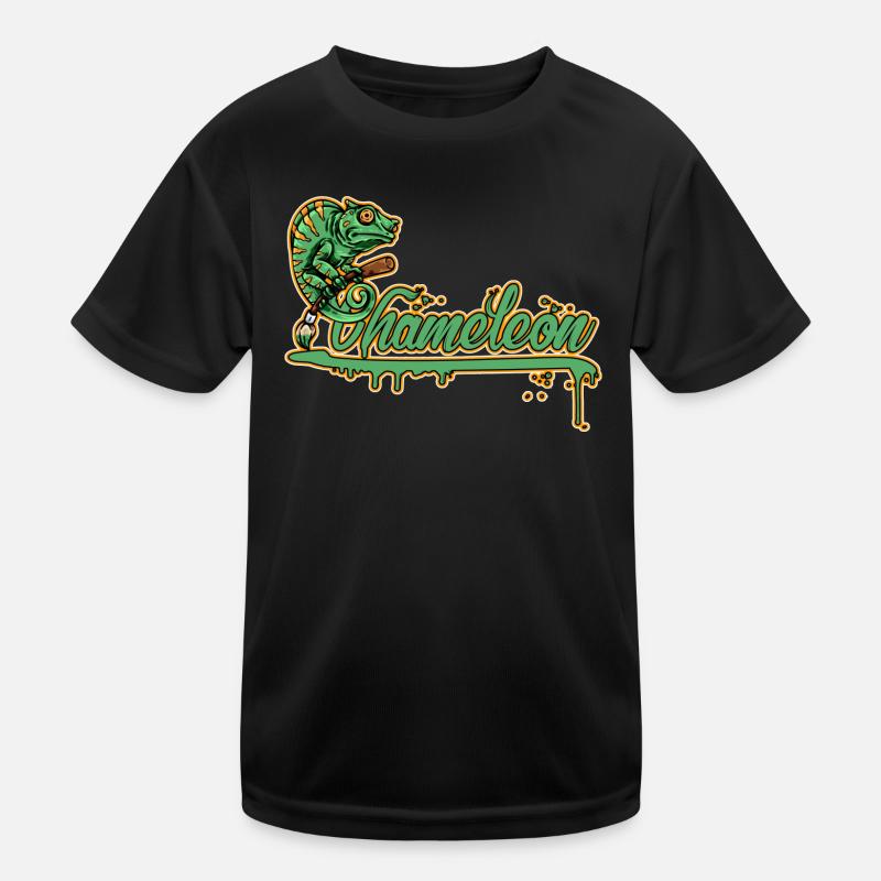 Natures Art Caméléon Propriétaire de reptile urbain T-shirt sport Enfant