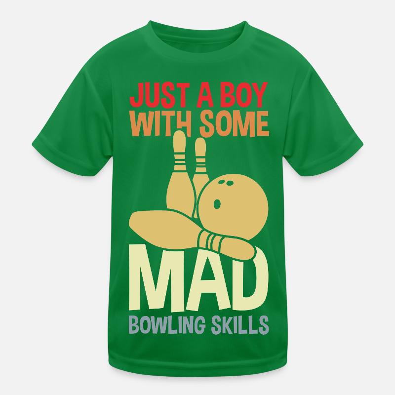 Lustiger Bowling Junge Kinder Funktions-T-Shirt