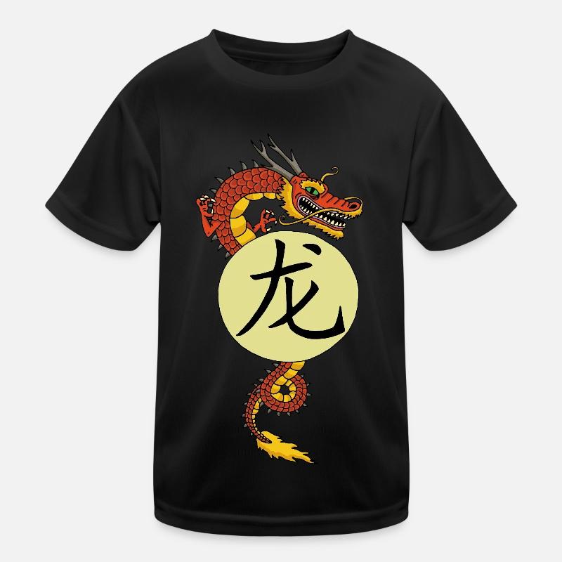 Chinesischer Roter Drache Kinder Funktions-T-Shirt