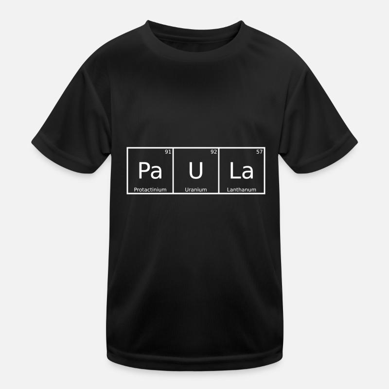 Paula Nom Prénom Chimie Éléments du tableau périodique T-shirt sport Enfant