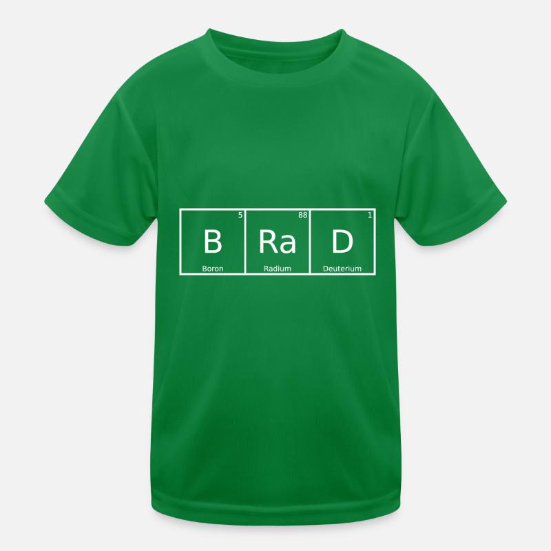 Brad Nom Prénom Chimie Éléments du tableau périodique T-shirt sport Enfant