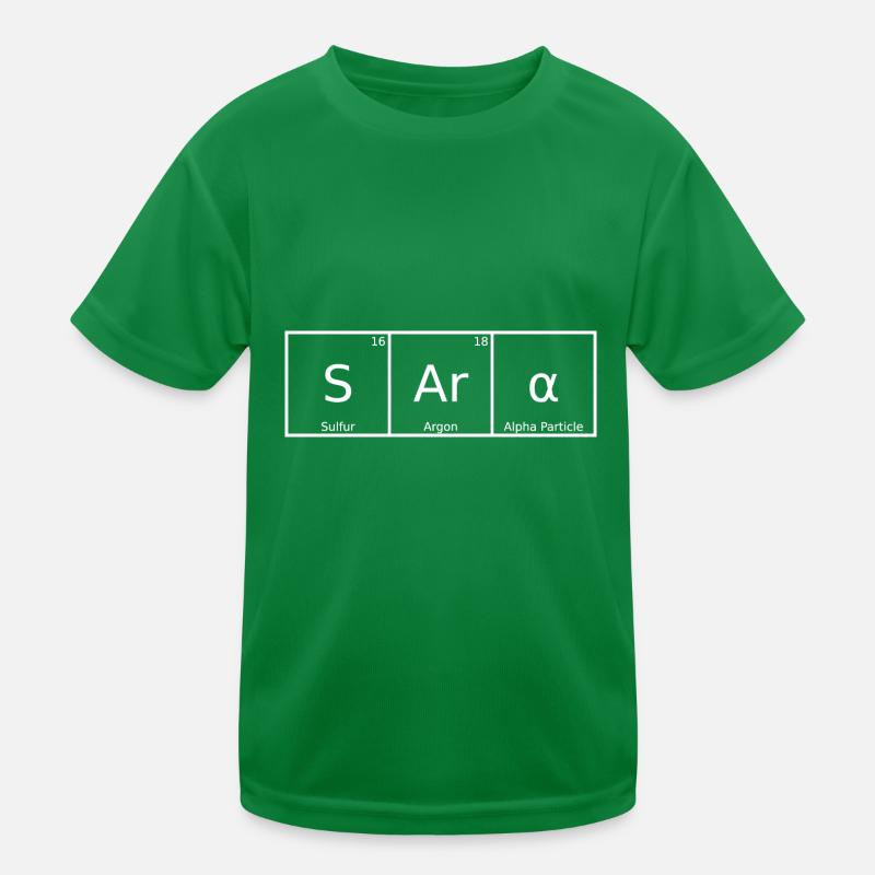 Sara Name Vorname Chemie Periodensystem Elemente Kinder Funktions-T-Shirt