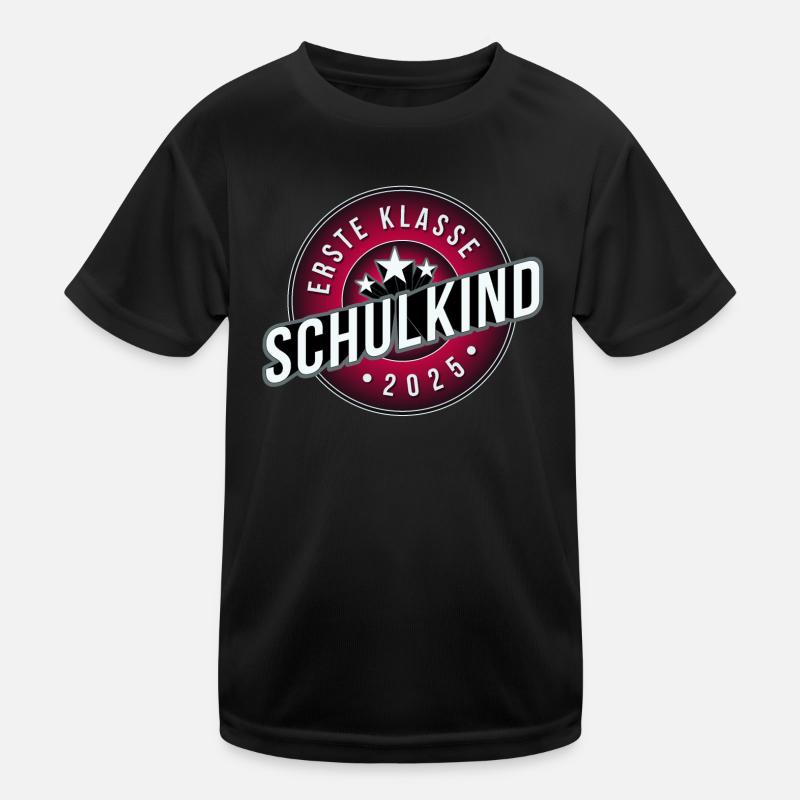 Erste Klasse schulkind 2025 mädchen rosa Kinder Funktions-T-Shirt