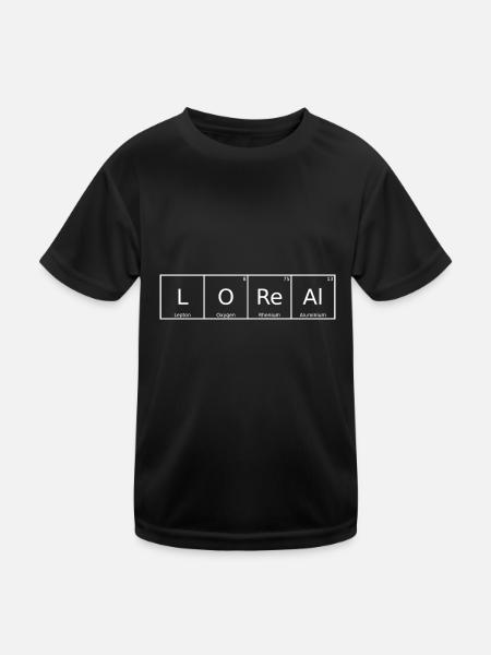 Nom loréal Prénom Chimie Éléments du tableau périodique - T-shirt sport Enfant - noir - Devant