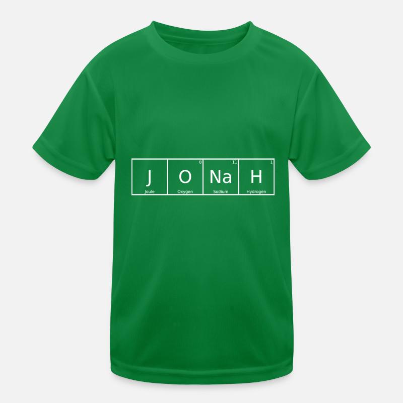 Jonah Name First Name Chemistry Periodic Table Elements Kids Functional T-Shirt