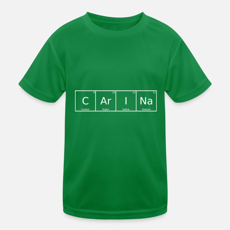Carina Surname First name Chemistry Periodic Table Elements Kids Functional T-Shirt
