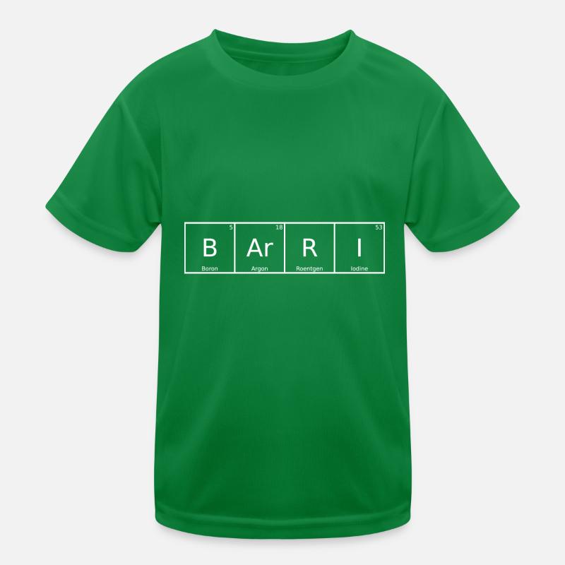 Barri Nom Prénom Chimie Tableau périodique Éléments T-shirt sport Enfant