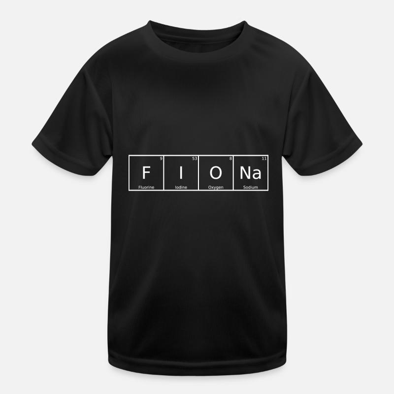 Fiona Name Vorname Chemie Periodensystem Elemente Kinder Funktions-T-Shirt