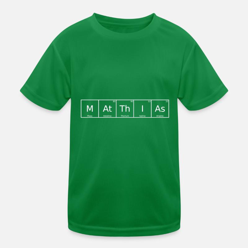 Matthias Name First Name Chemistry Periodic Table Kids Functional T-Shirt