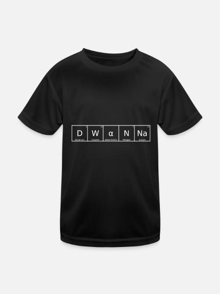 Dwanna Nom Prénom Chimie Tableau périodique Éléments - T-shirt sport Enfant - noir - Devant