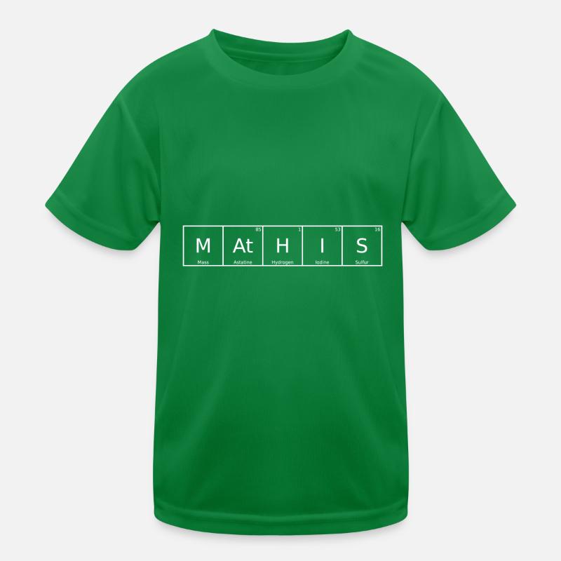 Mathis Nom Prénom Chimie Tableau périodique Éléments T-shirt sport Enfant
