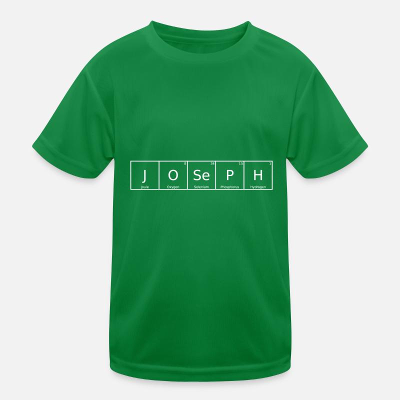 Joseph Name First Name Chemistry Periodic Table Elements Kids Functional T-Shirt