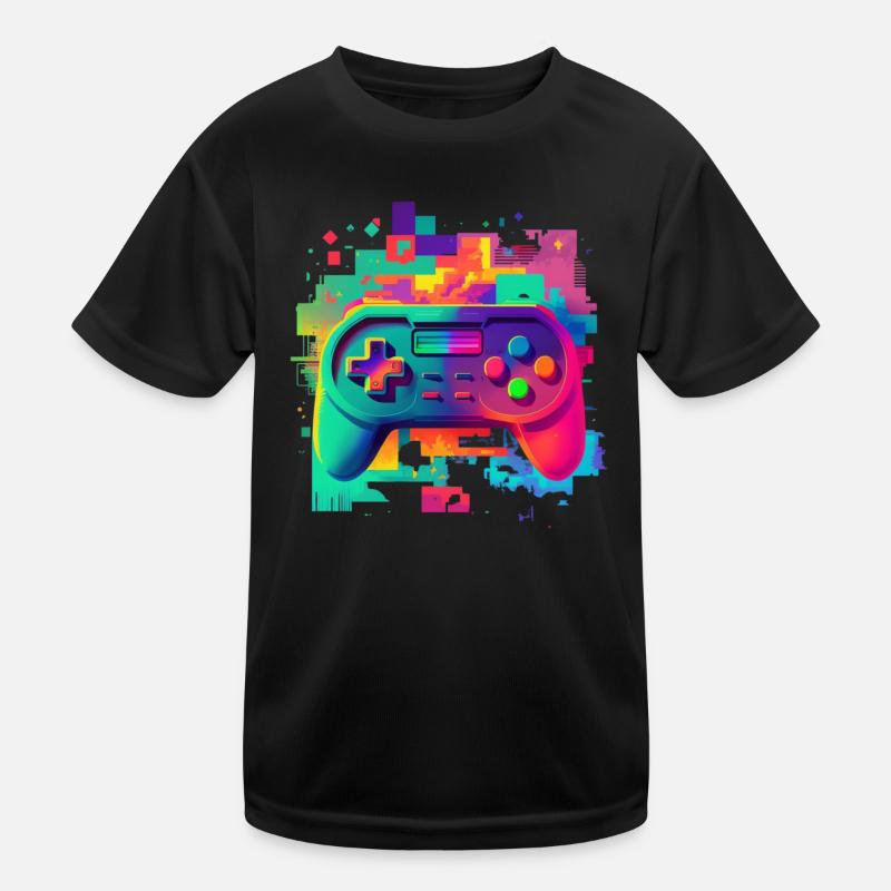 Retro bunte Konsole Kinder Funktions-T-Shirt
