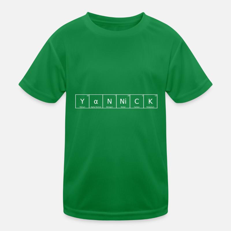Yannick Nom Prénom Chimie Tableau périodique Élément T-shirt sport Enfant