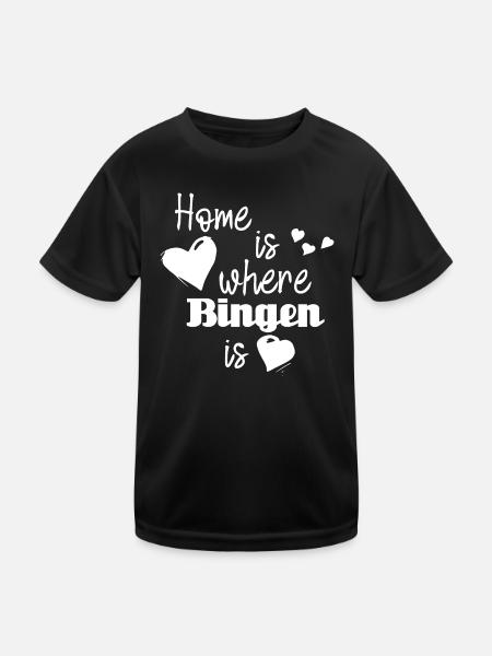 Zuhause in Bingen - Home is where Bingen is - Kinder Funktions-T-Shirt - Schwarz - Vorne