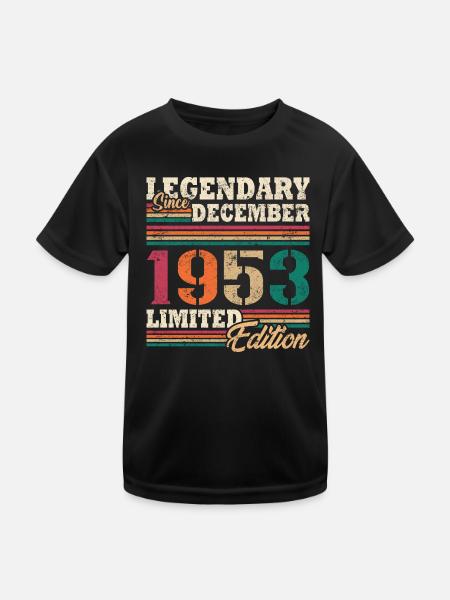 Legendary December 1953 limited edition - Kids Functional T-Shirt - black - Front