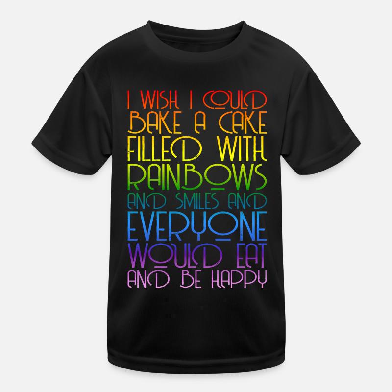 Rainbows Rainbow Grafik - Kinder Funktions-T-Shirt - Schwarz