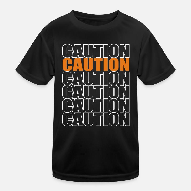 Caution Graphic - Kids Functional T-Shirt - black