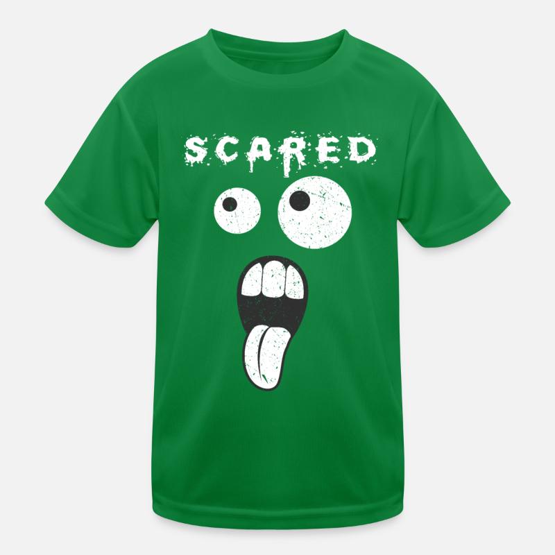 Scared Funny Graphic Kids Functional T-Shirt
