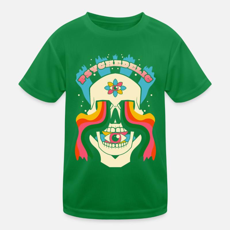 Psychédélique Crâne Psychédélique Graphique T-shirt sport Enfant