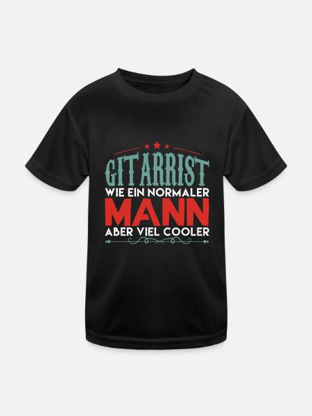 Gitarren Opa Gitarre Großvater Geschenk !! - Kinder Funktions-T-Shirt - Schwarz - Vorne