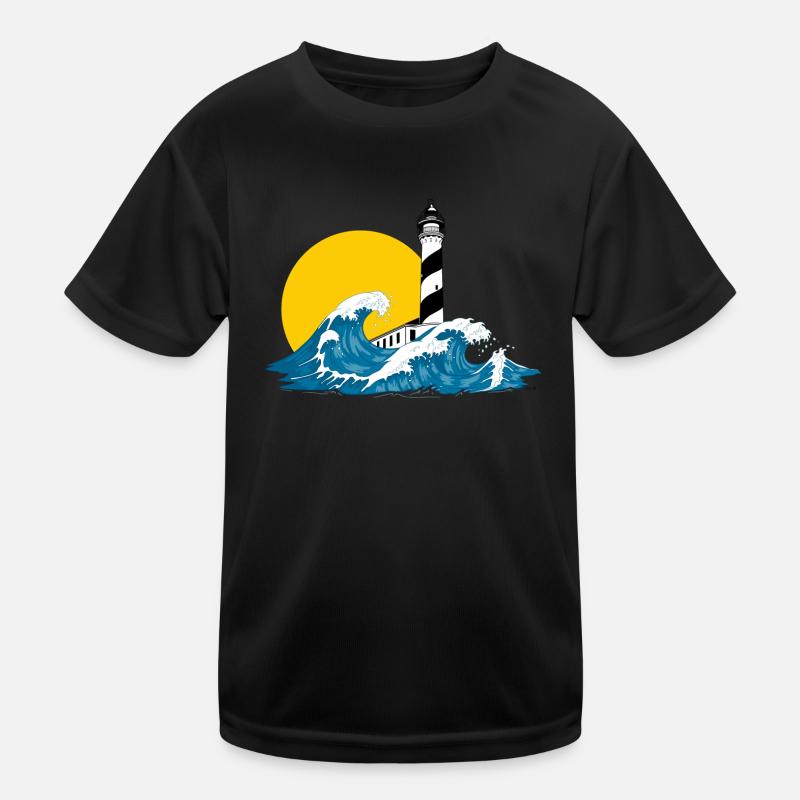 lighthouse wave Menorca Kids Functional T-Shirt