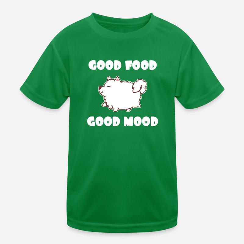 Dicker Samojede Hund Essen Vierfraß Kinder Funktions-T-Shirt