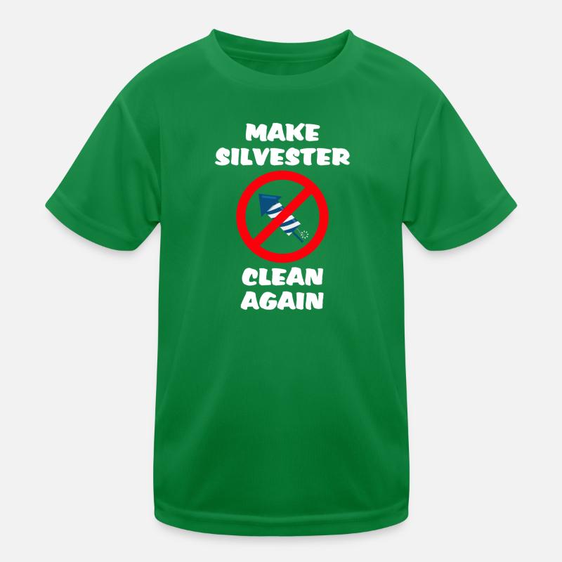 Make New Year's Eve Clean Again Fireworks Opponents Kids Functional T-Shirt
