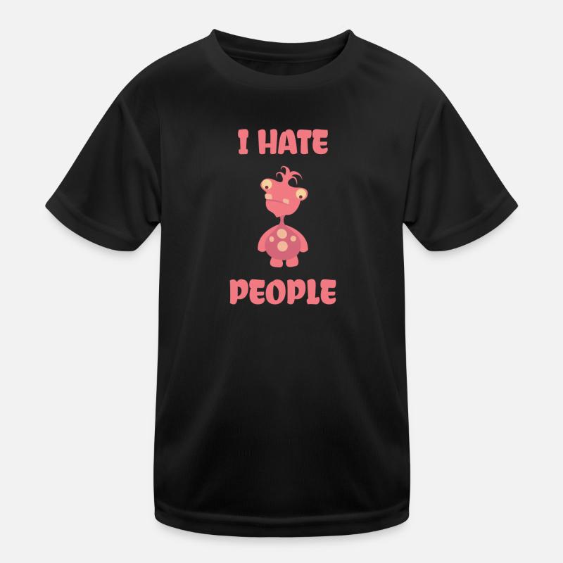 Funny Monster Halloween I Hate People Kids Functional T-Shirt