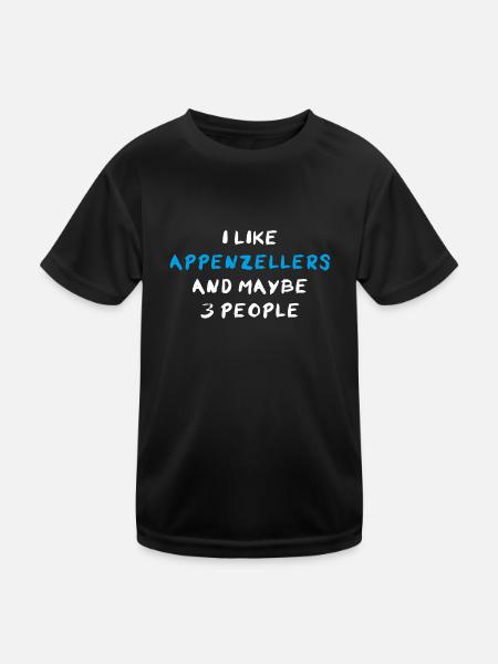 Appenzeller Sennenhund - Kinder Funktions-T-Shirt - Schwarz - Vorne