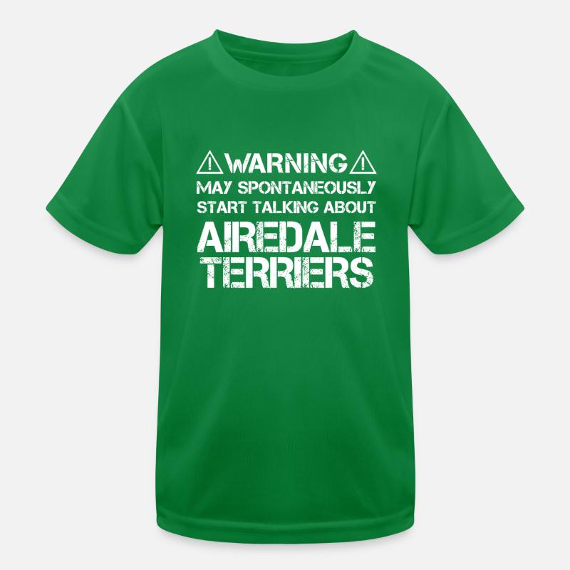 Airedale Terrier Warnung Kinder Funktions-T-Shirt