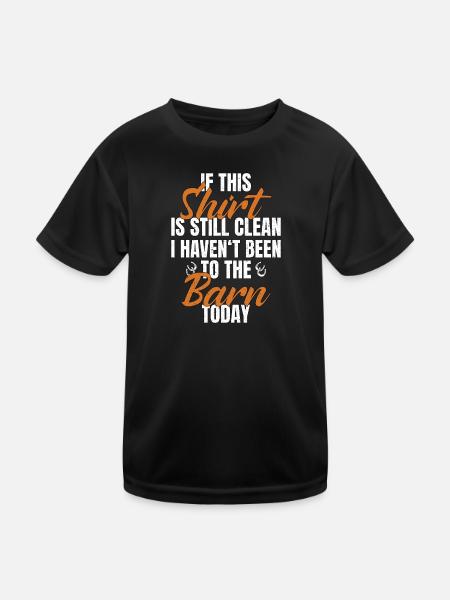 Pferdebesitzer Stall Shirt Pferdestall Pferdemist - Kinder Funktions-T-Shirt - Schwarz - Vorne