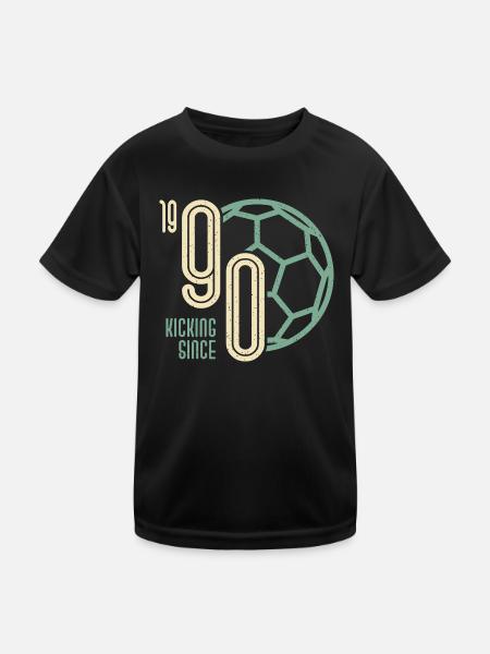 33. Geburtstag Fußballer 33 Jahre Jahrgang 1990 - Kinder Funktions-T-Shirt - Schwarz - Vorne
