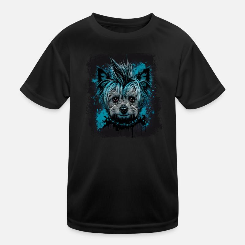 Punky Yorkshire Terrier Kinder Funktions-T-Shirt